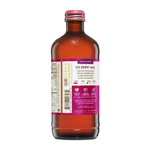 Brew Dr. Kombucha Organic Superberry Tea Drink, 14 Fl Oz Bottle - Image 2