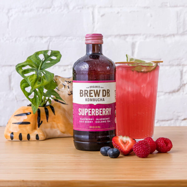 Brew Dr. Kombucha Organic Superberry Tea Drink, 14 Fl Oz Bottle - Image 3