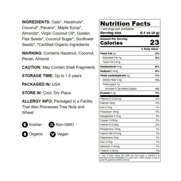 Organic Golden Crunchy Granola, 6 Ounces — Non-GMO, Vegan, Kosher — by Food to Live - Image 4